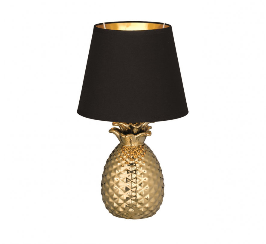 Trio Lighting Pineapple bordlampe, messingfot formet som ananas