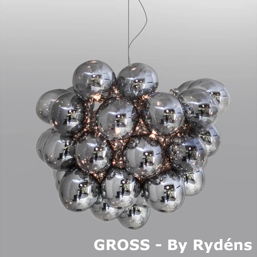 Gross by Rydéns, takpendel med 24 glasskuler i grå farge (smoked)